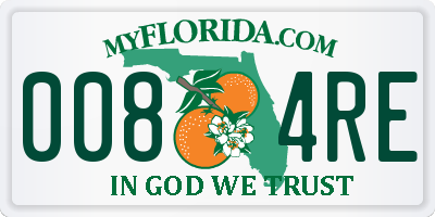 FL license plate 0084RE