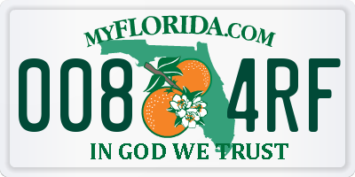 FL license plate 0084RF