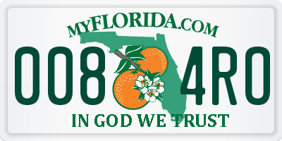 FL license plate 0084RO