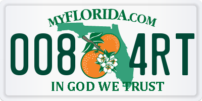 FL license plate 0084RT
