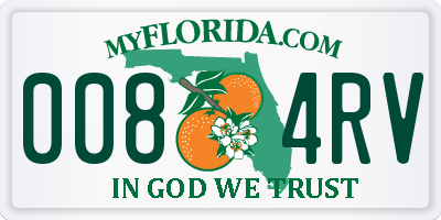 FL license plate 0084RV