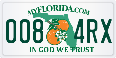 FL license plate 0084RX