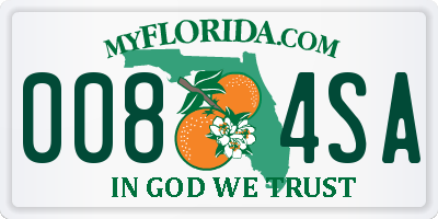 FL license plate 0084SA