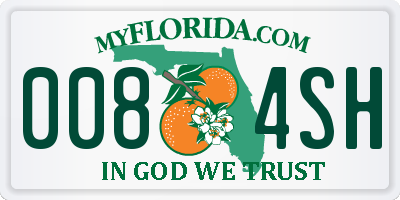 FL license plate 0084SH