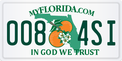 FL license plate 0084SI