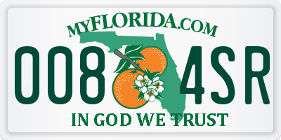 FL license plate 0084SR