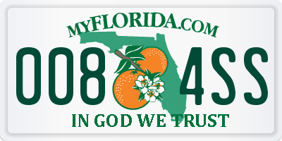 FL license plate 0084SS