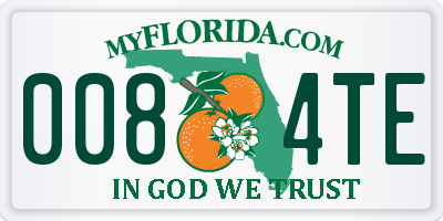 FL license plate 0084TE