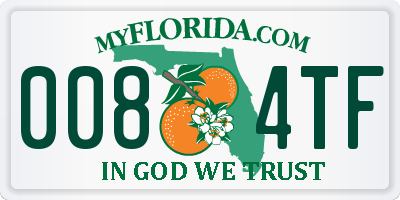 FL license plate 0084TF
