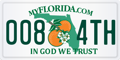 FL license plate 0084TH