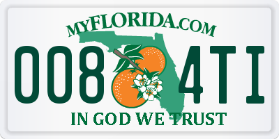 FL license plate 0084TI