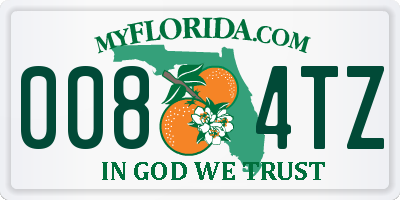 FL license plate 0084TZ