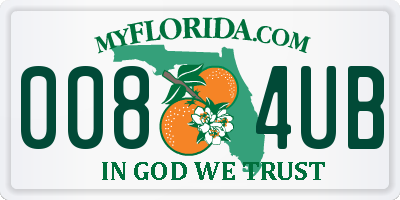 FL license plate 0084UB