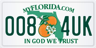 FL license plate 0084UK