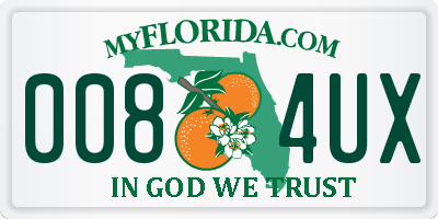 FL license plate 0084UX