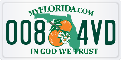 FL license plate 0084VD