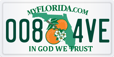 FL license plate 0084VE