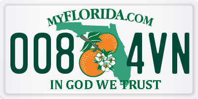 FL license plate 0084VN