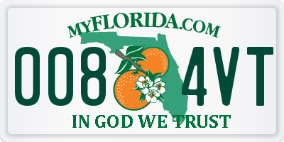 FL license plate 0084VT