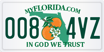 FL license plate 0084VZ