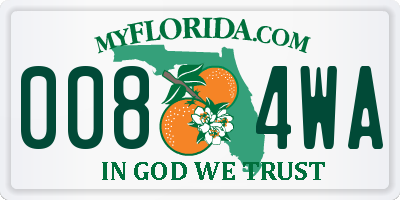 FL license plate 0084WA