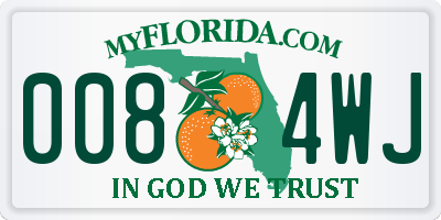 FL license plate 0084WJ