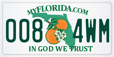 FL license plate 0084WM