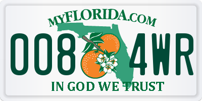 FL license plate 0084WR