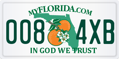 FL license plate 0084XB