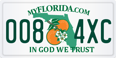 FL license plate 0084XC