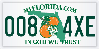 FL license plate 0084XE
