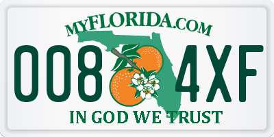 FL license plate 0084XF
