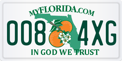 FL license plate 0084XG