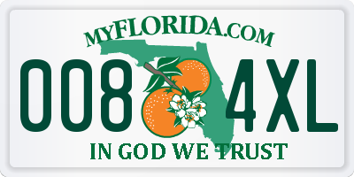 FL license plate 0084XL