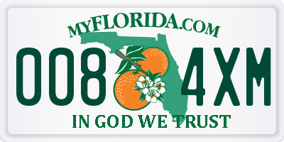 FL license plate 0084XM