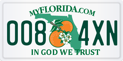 FL license plate 0084XN