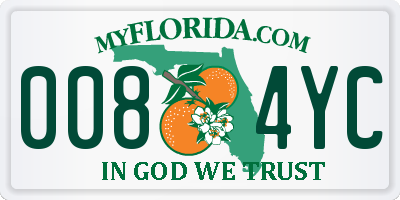 FL license plate 0084YC
