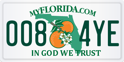 FL license plate 0084YE