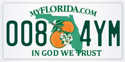 FL license plate 0084YM