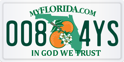 FL license plate 0084YS