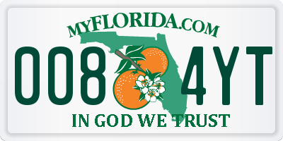 FL license plate 0084YT