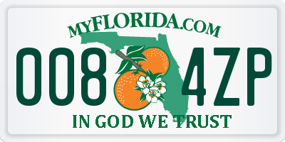 FL license plate 0084ZP