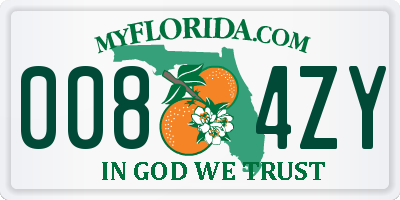 FL license plate 0084ZY