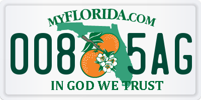 FL license plate 0085AG