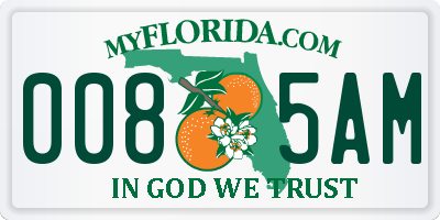 FL license plate 0085AM