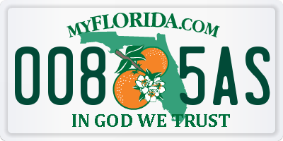 FL license plate 0085AS