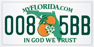 FL license plate 0085BB