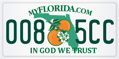 FL license plate 0085CC