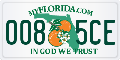 FL license plate 0085CE