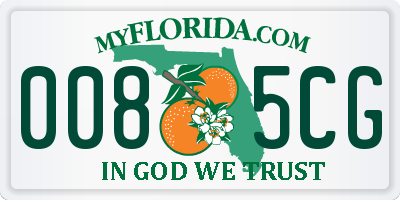 FL license plate 0085CG